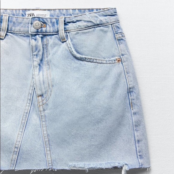 Zara ASYMMETRIC DENIM SKIRT - Picture 8 of 8